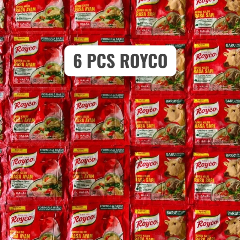 6 PCS ROYCO BUMBU PENYEDAP RASA KEMASAN 500AN - ROYCO RENCENG 8GR - ROYCO SAPI & AYAM