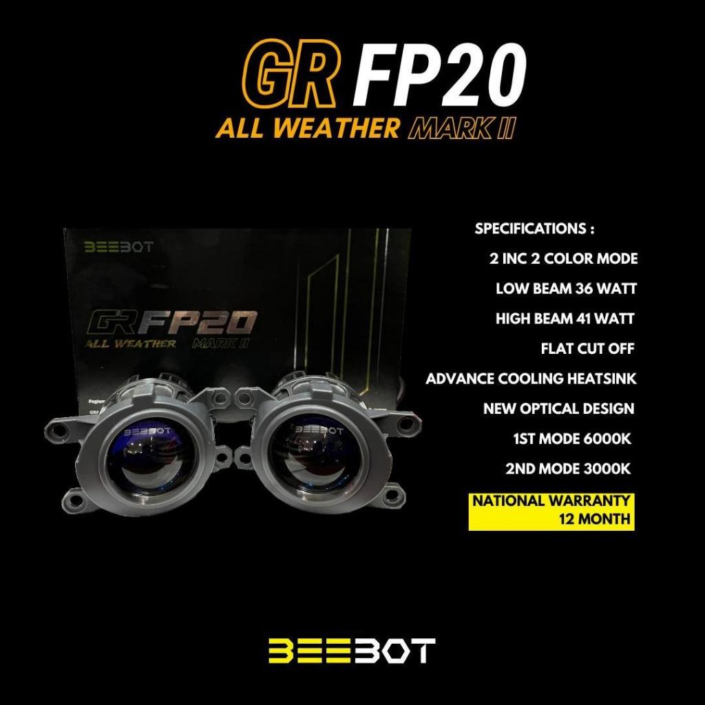 Lampu Foglamp Mobil Beebot GR FP 20 All Weather MK2 2 Inch Blue Lens 2 Mode Warna Putih Kuning Plug'