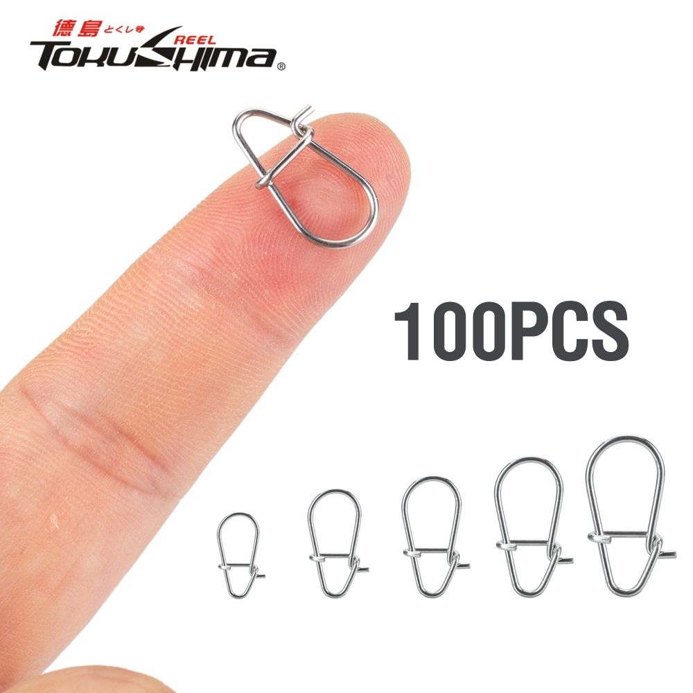 100 Pcs Snap Konektor Umpan Pancing (10-39.6Kg) Kuat Stainless Steel Anti Karat Ukuran 00#-3# untuk 