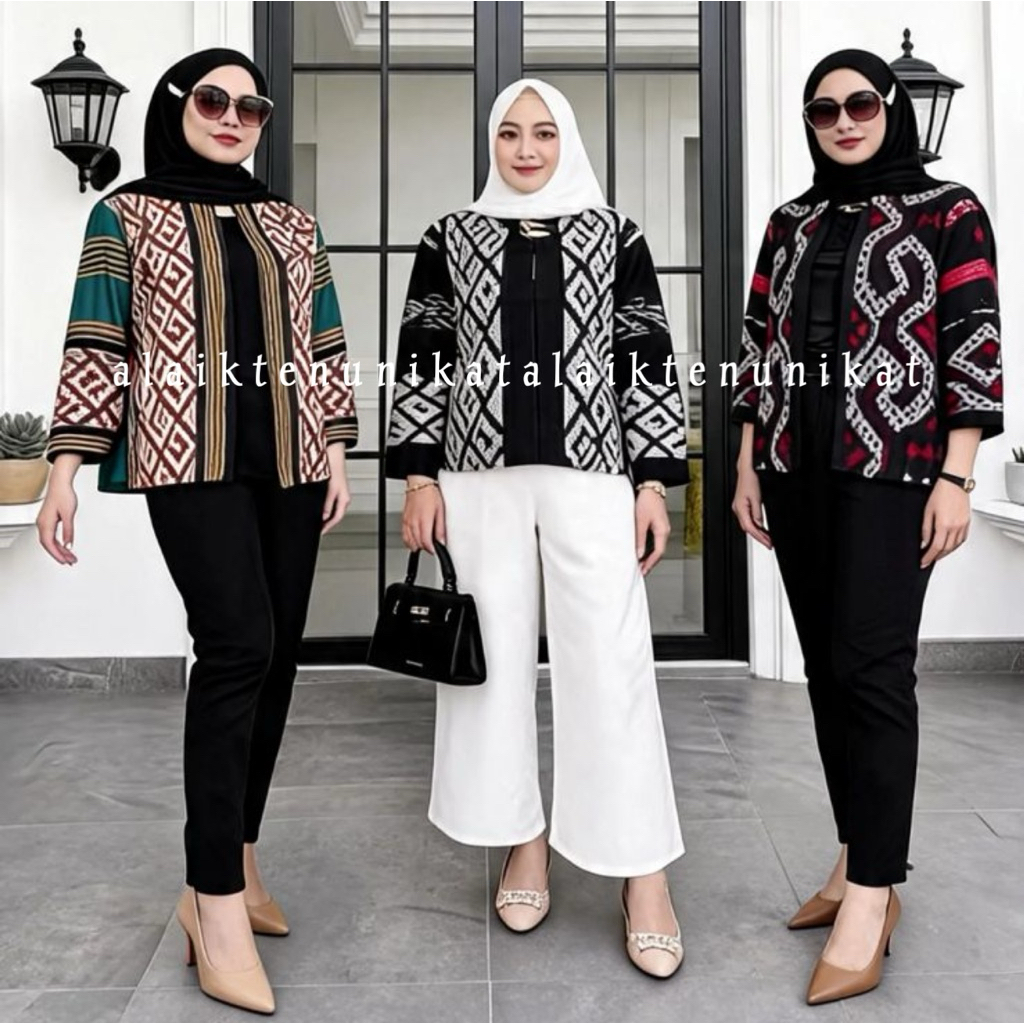 ( READY ) Baju Tenun Atasan Tenun Outer Tenun Blanket Halusan Premium Wanita
