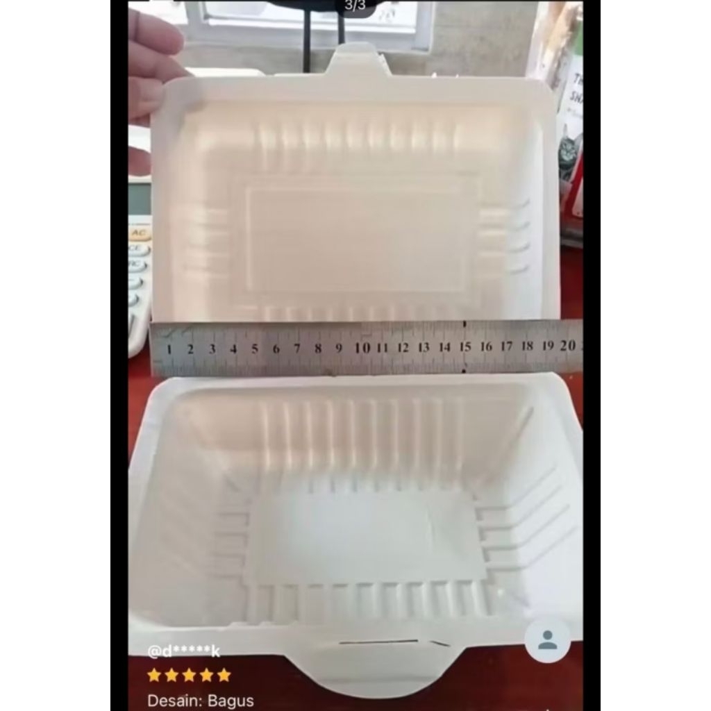 Meal box MD 01 Plastik Merak (20pcs) warna Cream  / Kotak makan plastik polos