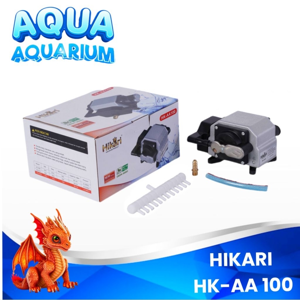 POMPA/MESIN AERATOR AQUARIUM KOLAM IKAN KOI HIKARI HK AA100 AIR PUMP KOLAM BESAR