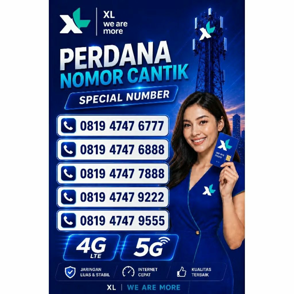 PERDANA XL NOMOR SUPER NOMOR PREMIUM NOMOR CANTIK RAPI 6777 6888 8777 9222 95557