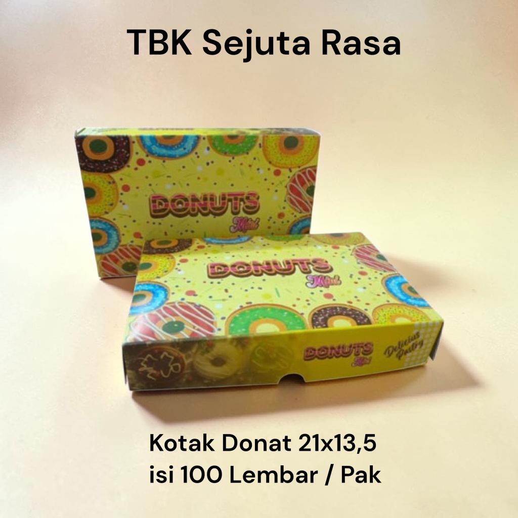 (100 lembar) Kotak donat isi 6 donat Mini