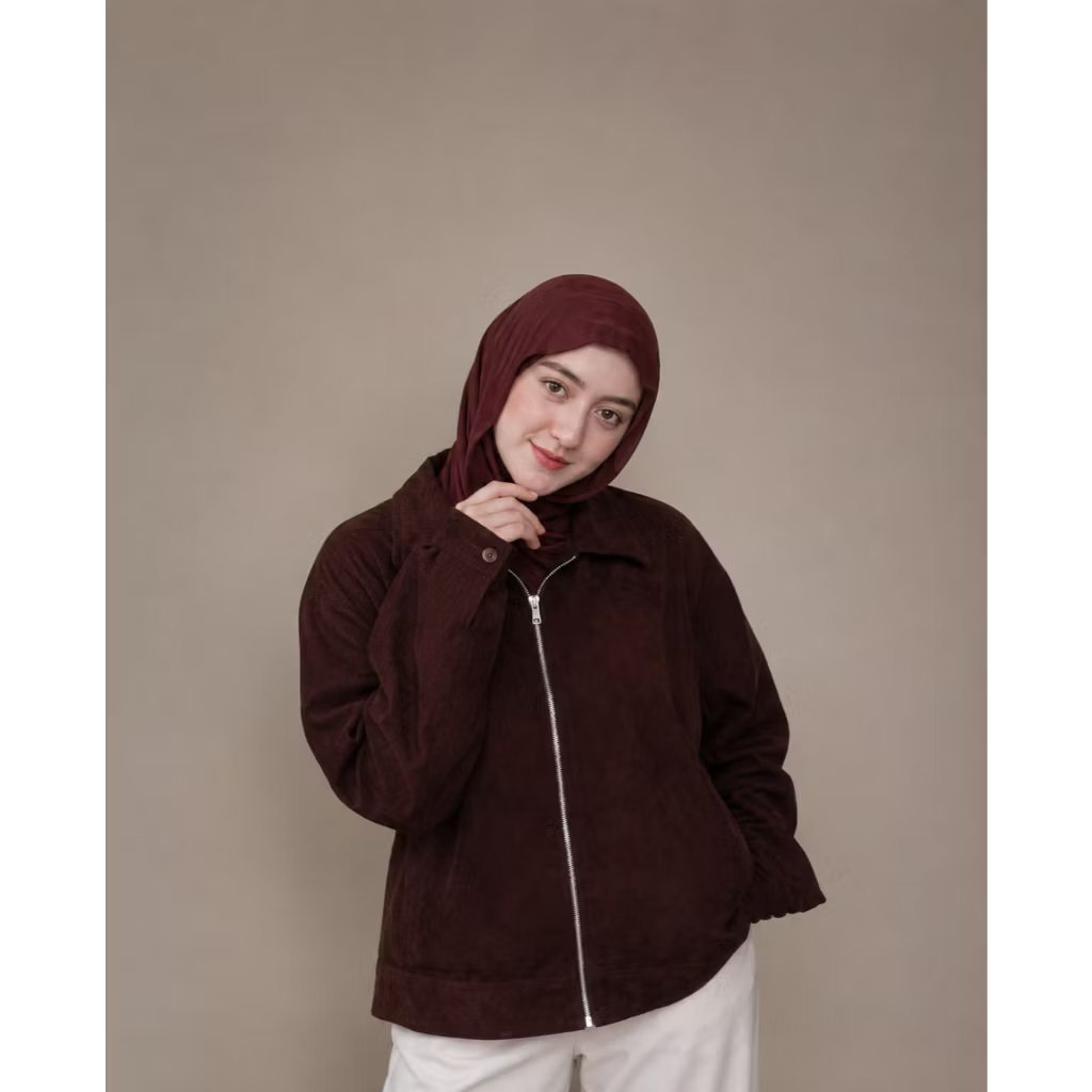 Jacket Corduroy Boxy-Cut Jacket Work Series Zipper
