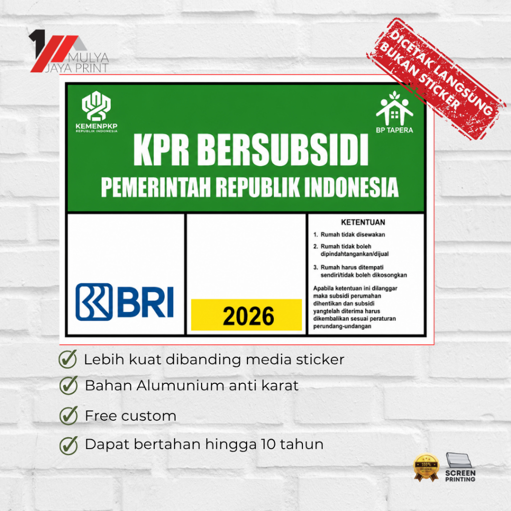 Plat Kpr Rumah Subsidi Terbaru | Nomor Kpr Subsidi | Plat Nomor Almunium | Hiasan Dinding