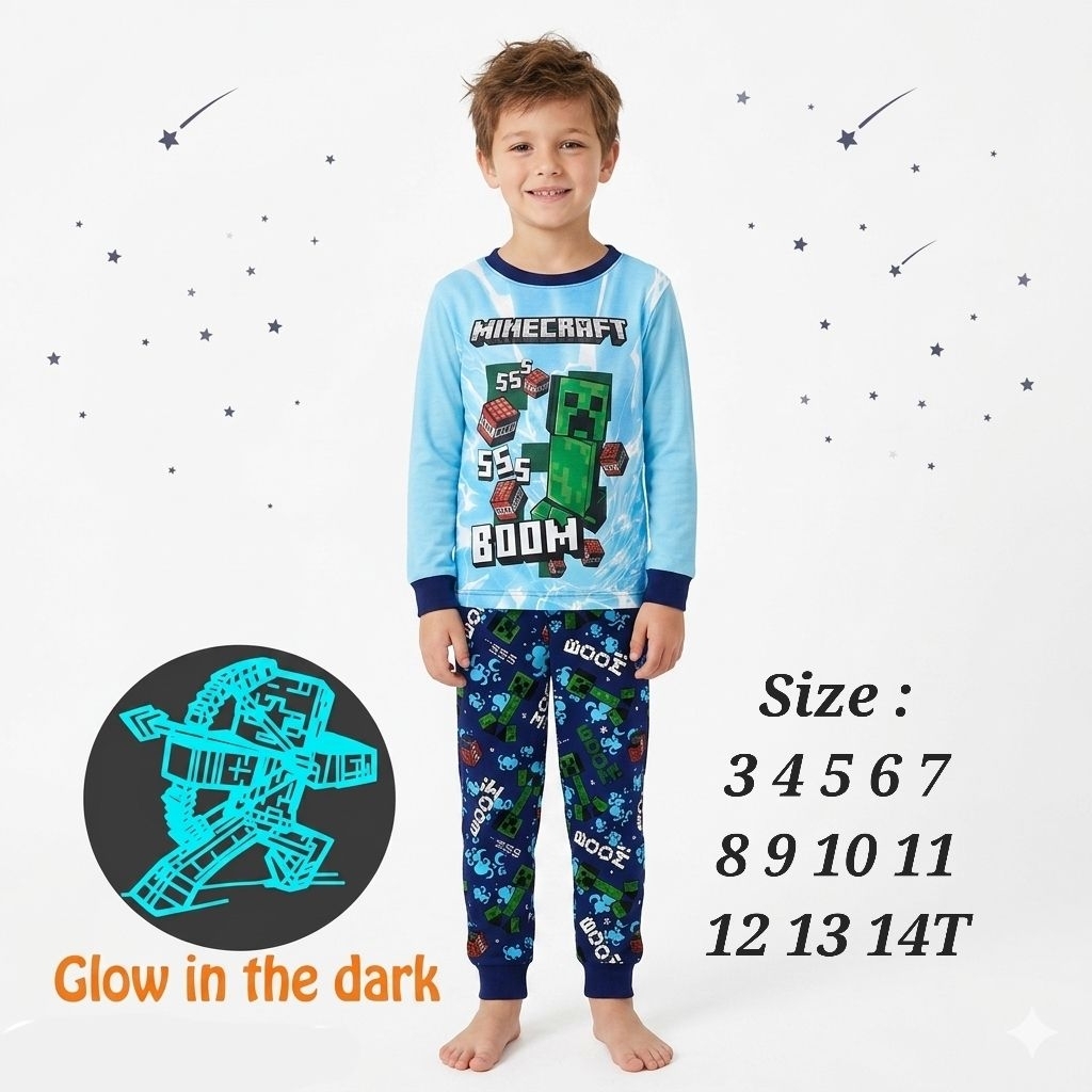 PIYAMA CUDDLE ME MINECRAFT GLOW IN THE DARK