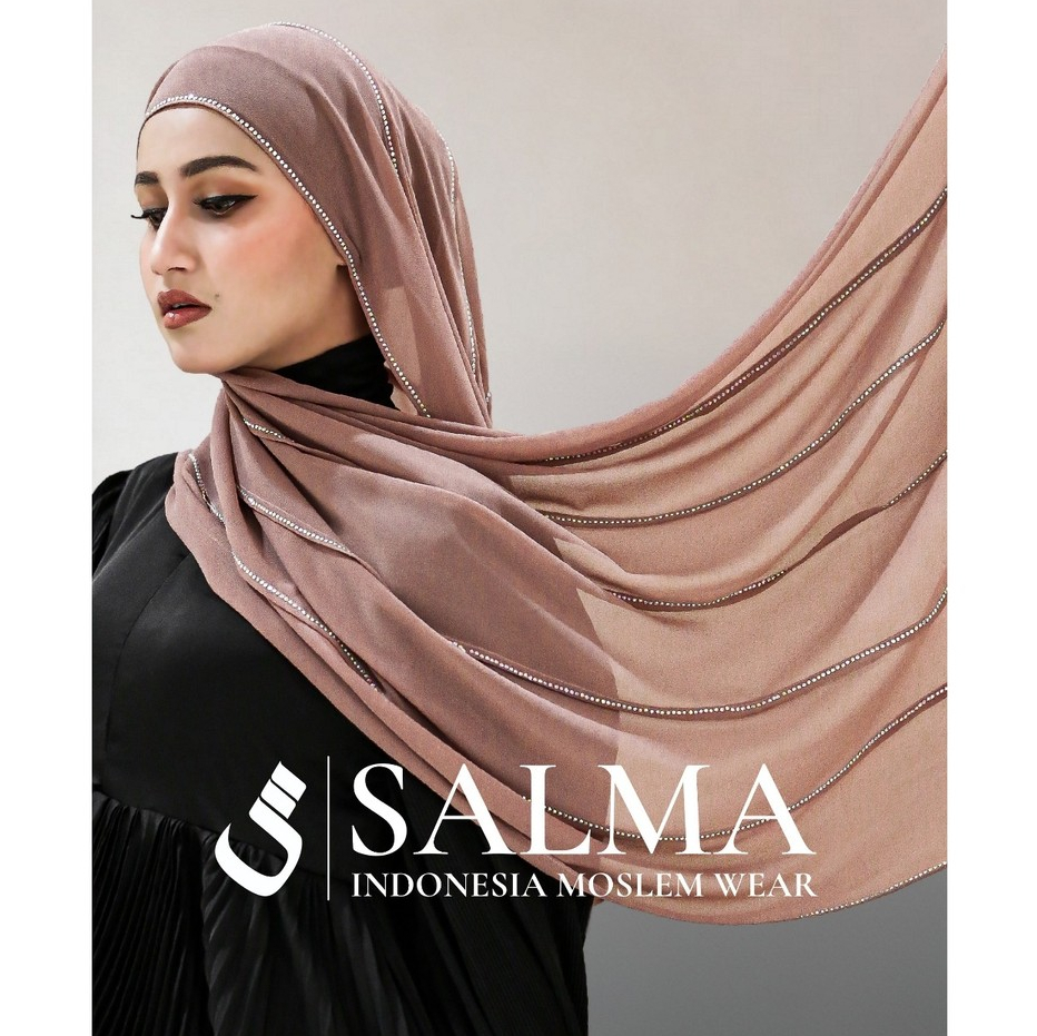 ABAYA SALMA -  PASHMINA SHERLY CHIFFON ARAB STYLE OUTFIT ARABIAN PREMIUM MANIK MEWAH SYARI MOTIF