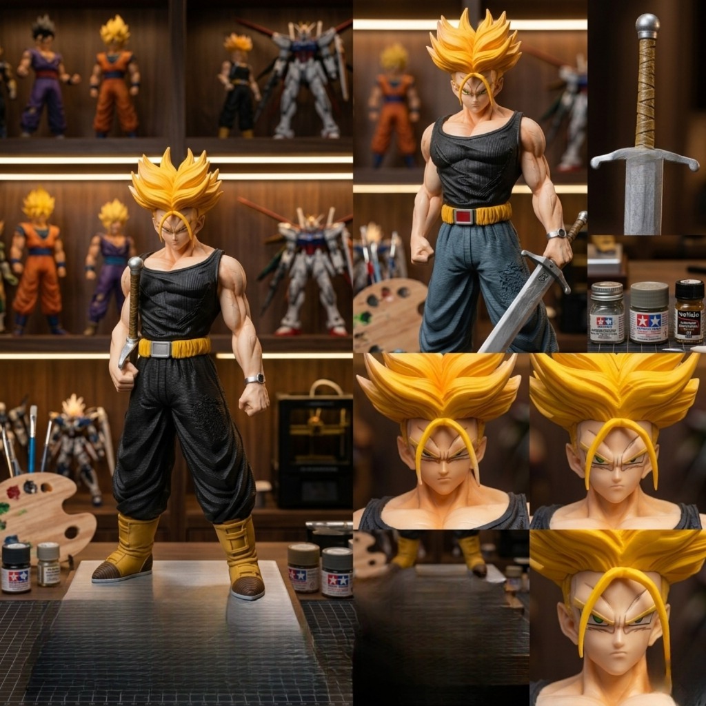 ACTION FIGURE STATUEDragon Ball Trunks Super Saiyan Sword 40cm – Action Figure Koleksi Keren