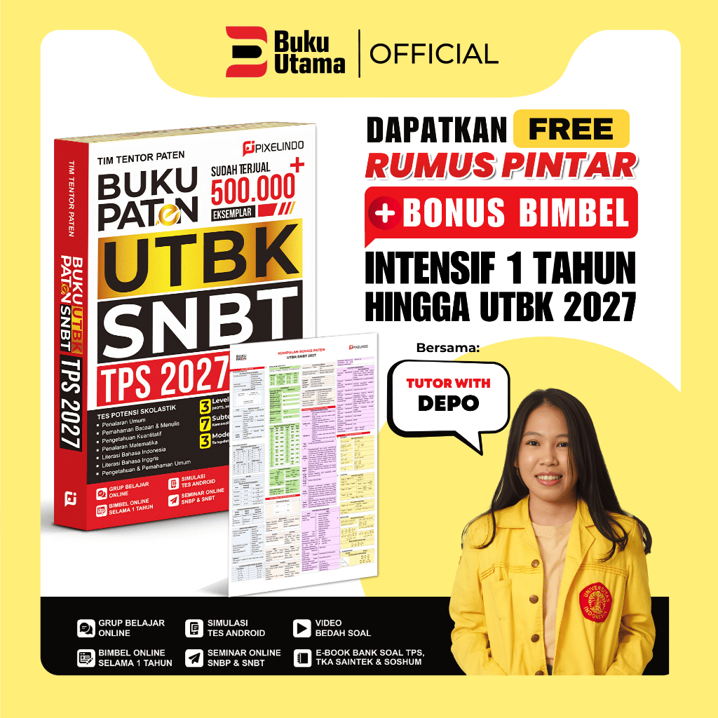 BUKU UTAMA Buku Paten  UTBK SNBT TPS 2027 (Free Bimbel)