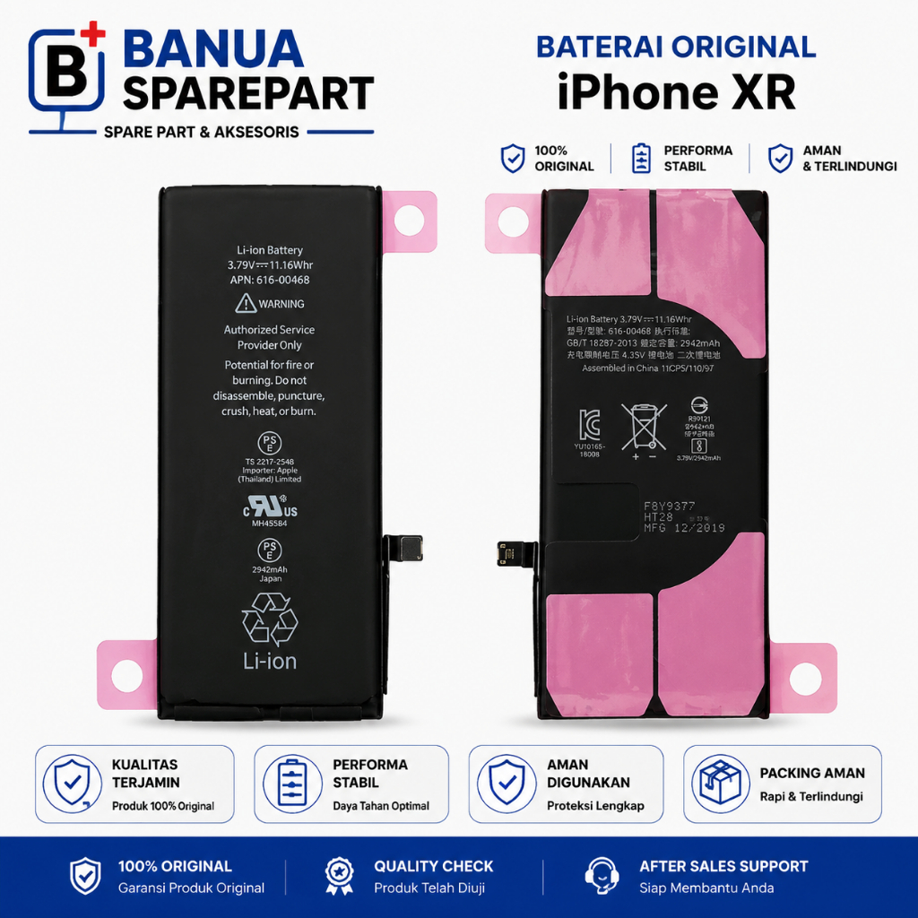 Baterai iphone XR original battery