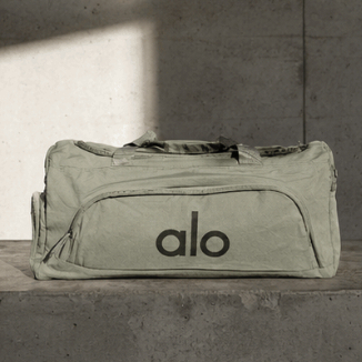 ALO Yoga AD Gym Duffle Bag Sage Green | Premium Travel Bag | Pilates Yoga Weekender Bag