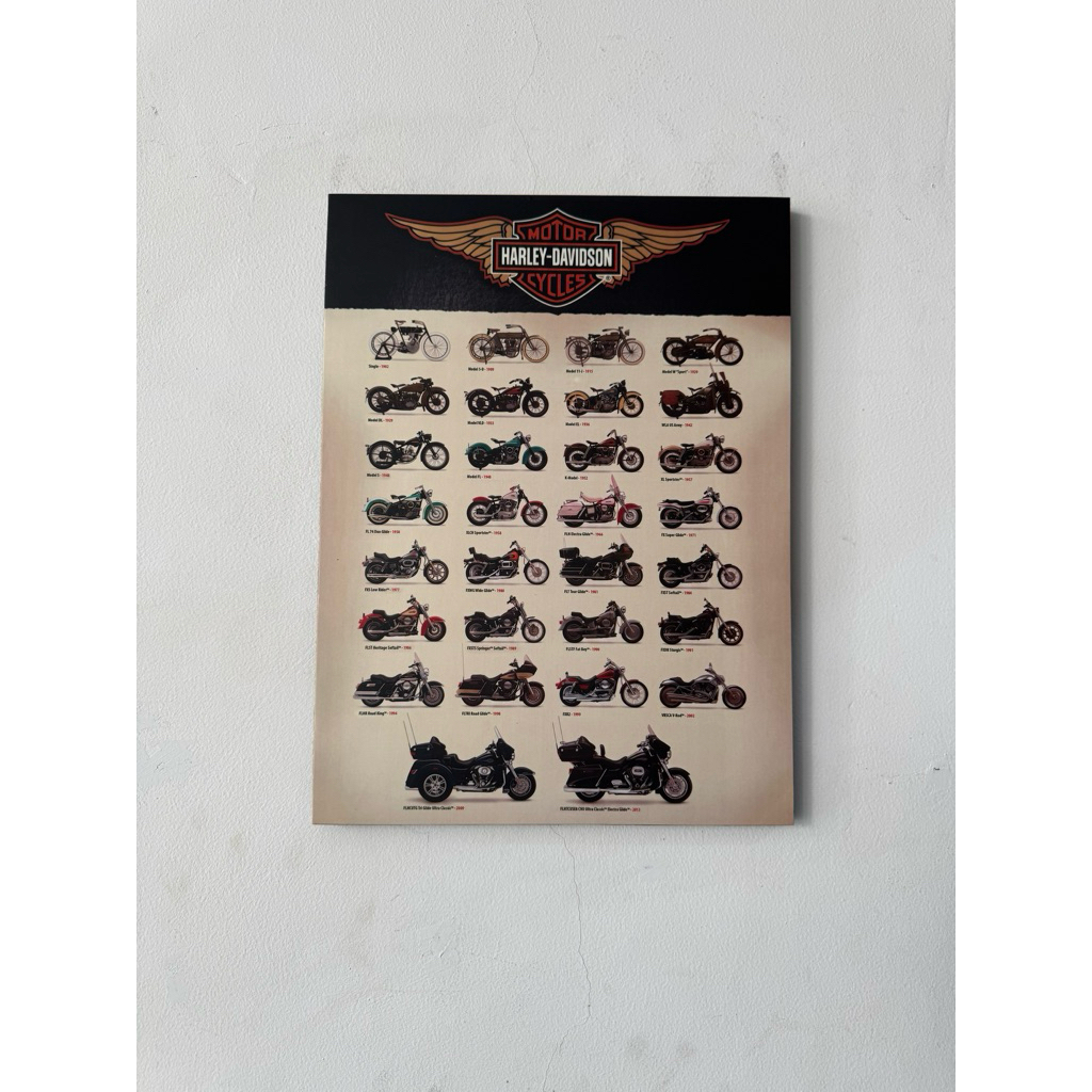 Poster HD Evolution Harley Davidson Dekorasi Hiasan Pajangan Dinding Bingkai Kayu
