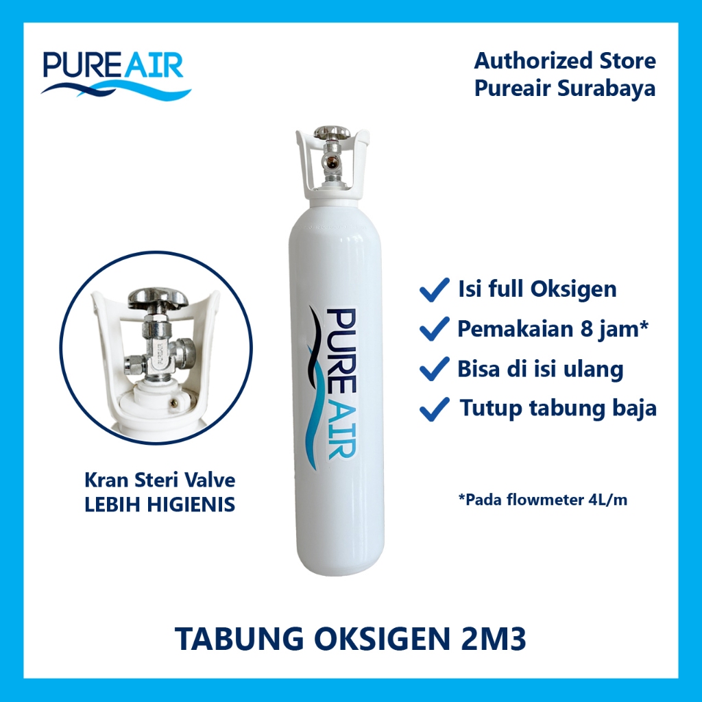 Pureair Tabung Oksigen Baru 2m3 Isi Oksigen