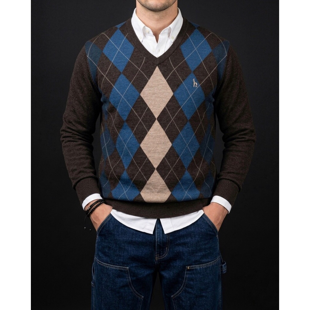 SWEATER VNECK  BY HAZZYS  WITH BROWN COLOR
