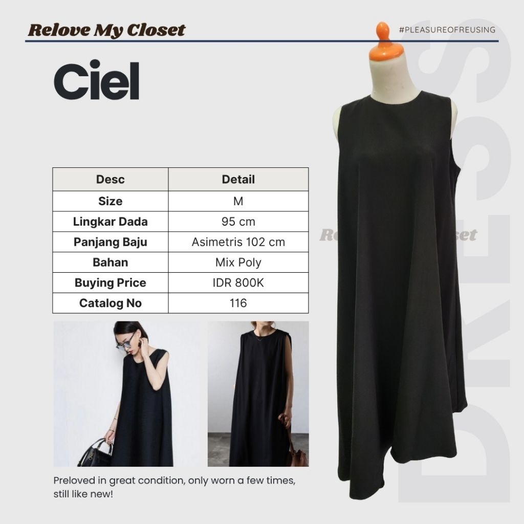 RELOVE | Dress Wanita Elegant Preloved Ciel Kondisi Like New