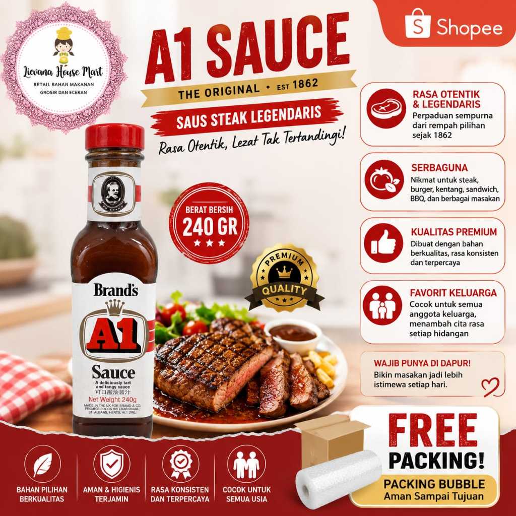 A1 SAUCE/BRANDS A1 SAUCE/BROWN SAUCE STEAK/240GR