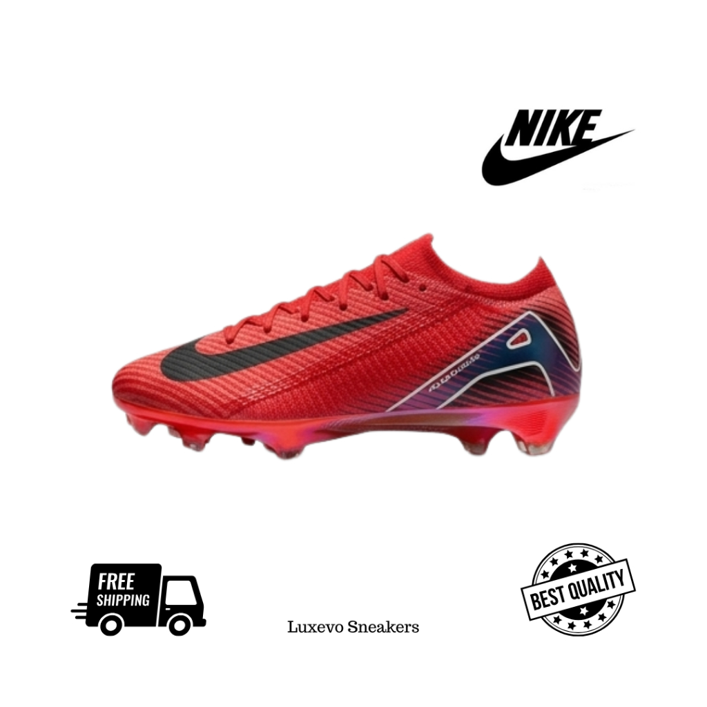 Sepatu Bola Nike Air Zoom Mercurial Vapor 15 Academy FG Original Bright Red - Sepatu Sepakbola Pria 