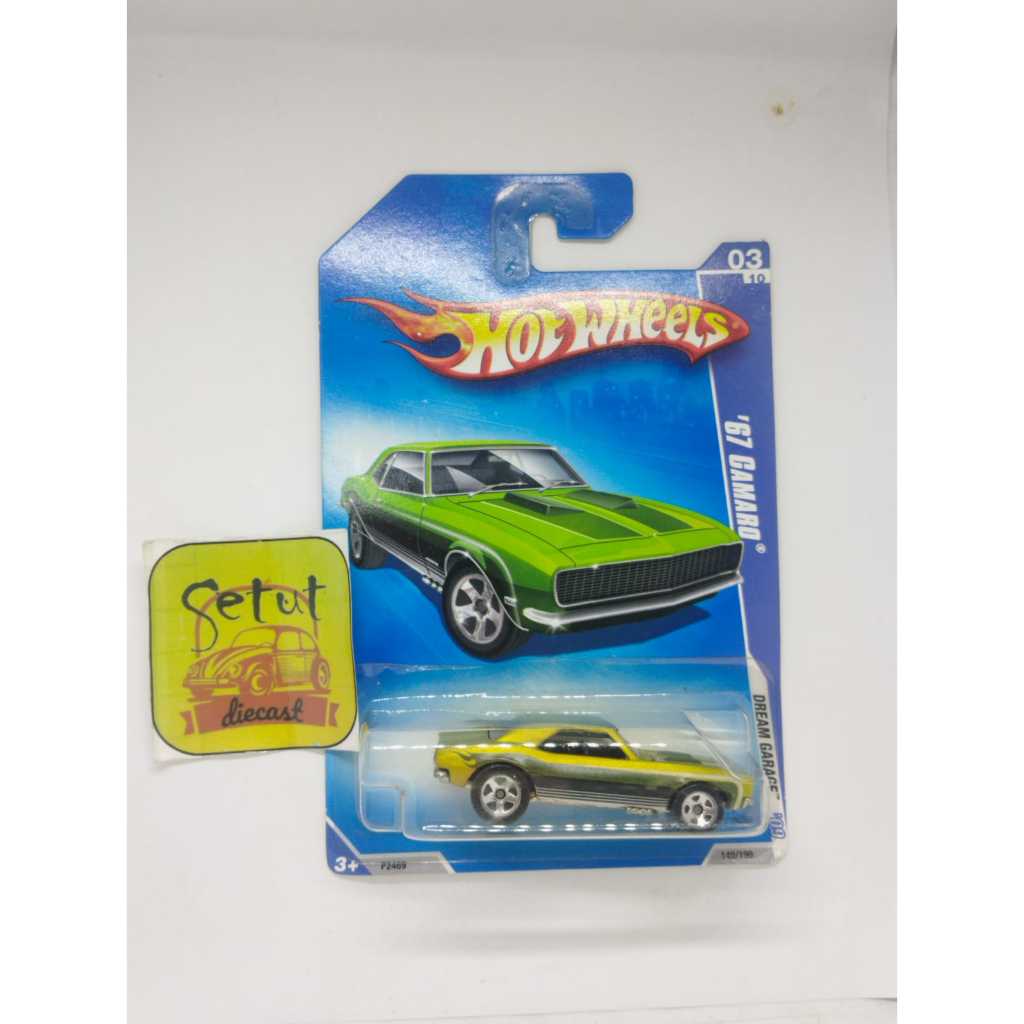 HOT WHEELS HOTWHEELS 67 CAMARO BASE BESI OPEN KAP HIJAU GREEN RARE