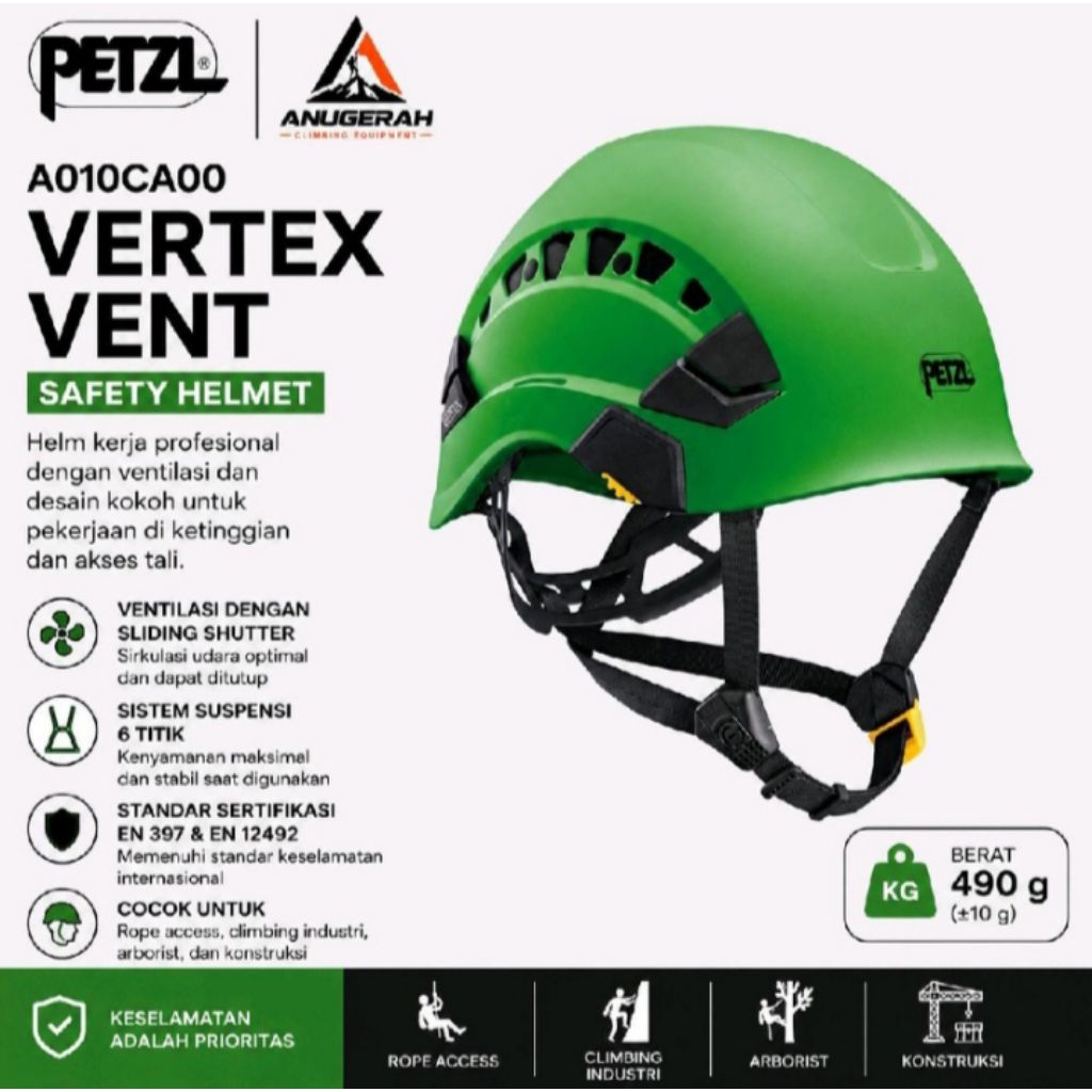 Petzl Vertex Vent Helmet Green Original Petzl Helmet Rescue