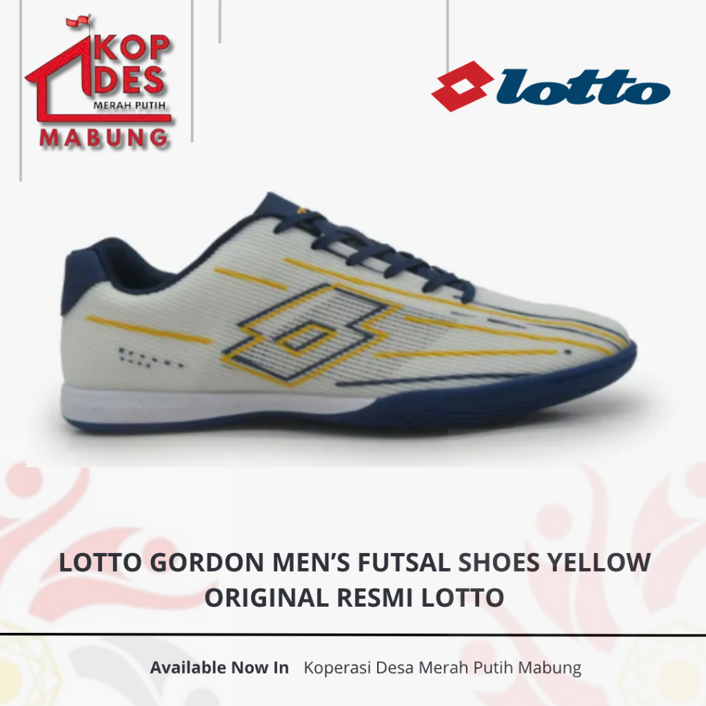 Sepatu Futsal Pria Lotto Gordon Men's Futsal Shoes Yellow - Original