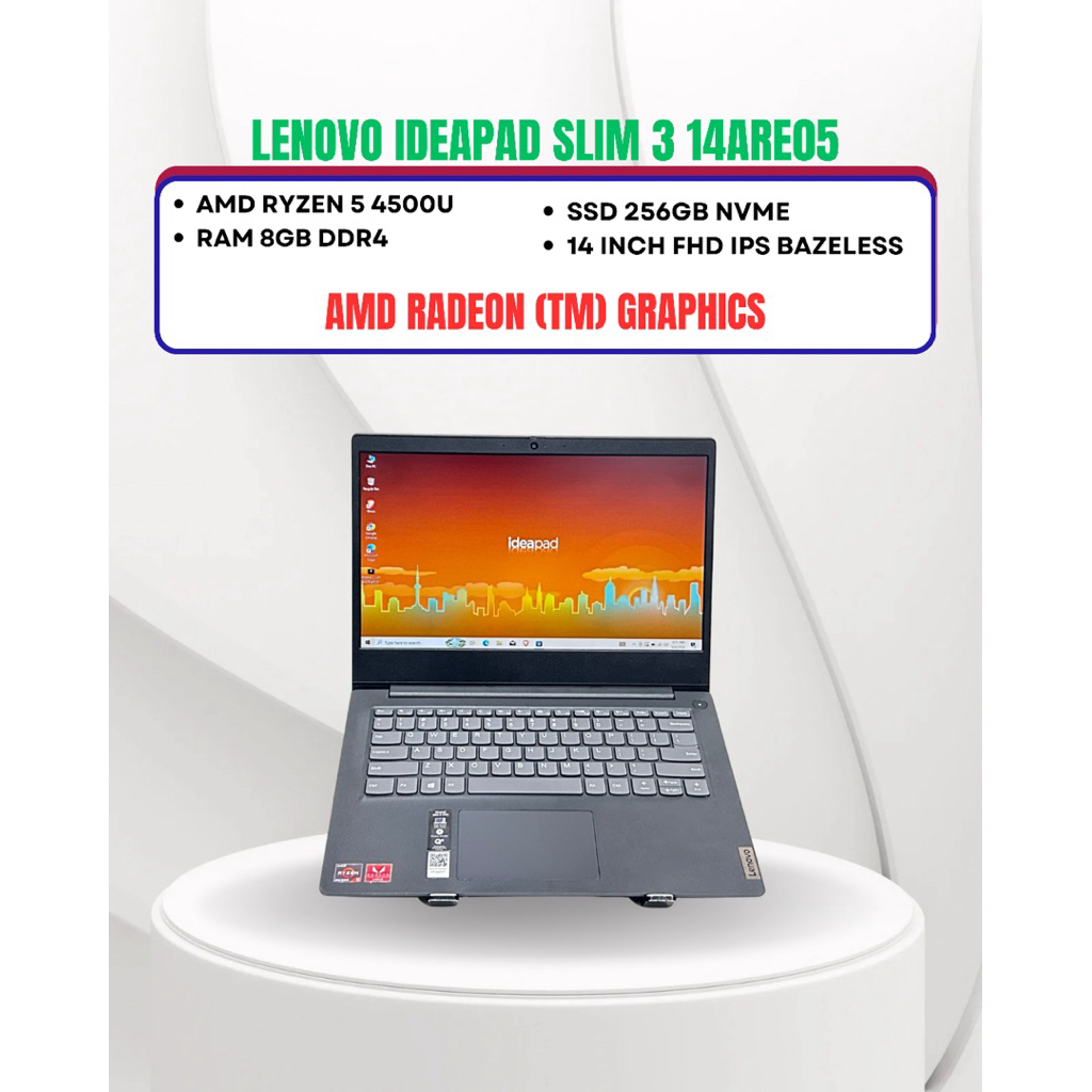 LENOVO IDEAPAD SLIM 3 14ARE05 AMD RYZEN 5 4500U RAM 8GB SSD 512GB 14inci FHD BAZELESS