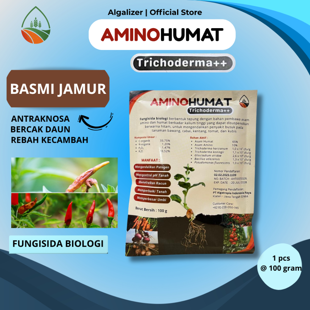 AMINOHUMAT Asam Humat + Trichoderma | Pembasmi Jamur Akar, Busuk Akar, Ganoderma Sawit & Pembenah Ta