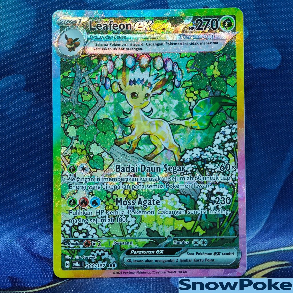 Kartu Pokemon TCG Indonesia Leafeon ex SAR Festival Terastal