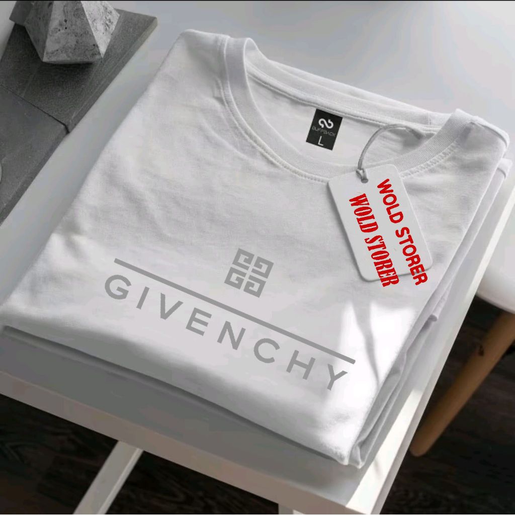 Promo Kaos Distro premium Givenchy motif silver Kaos Pria Kekinian T-Shirt Pria Kaos Distro Pria 100