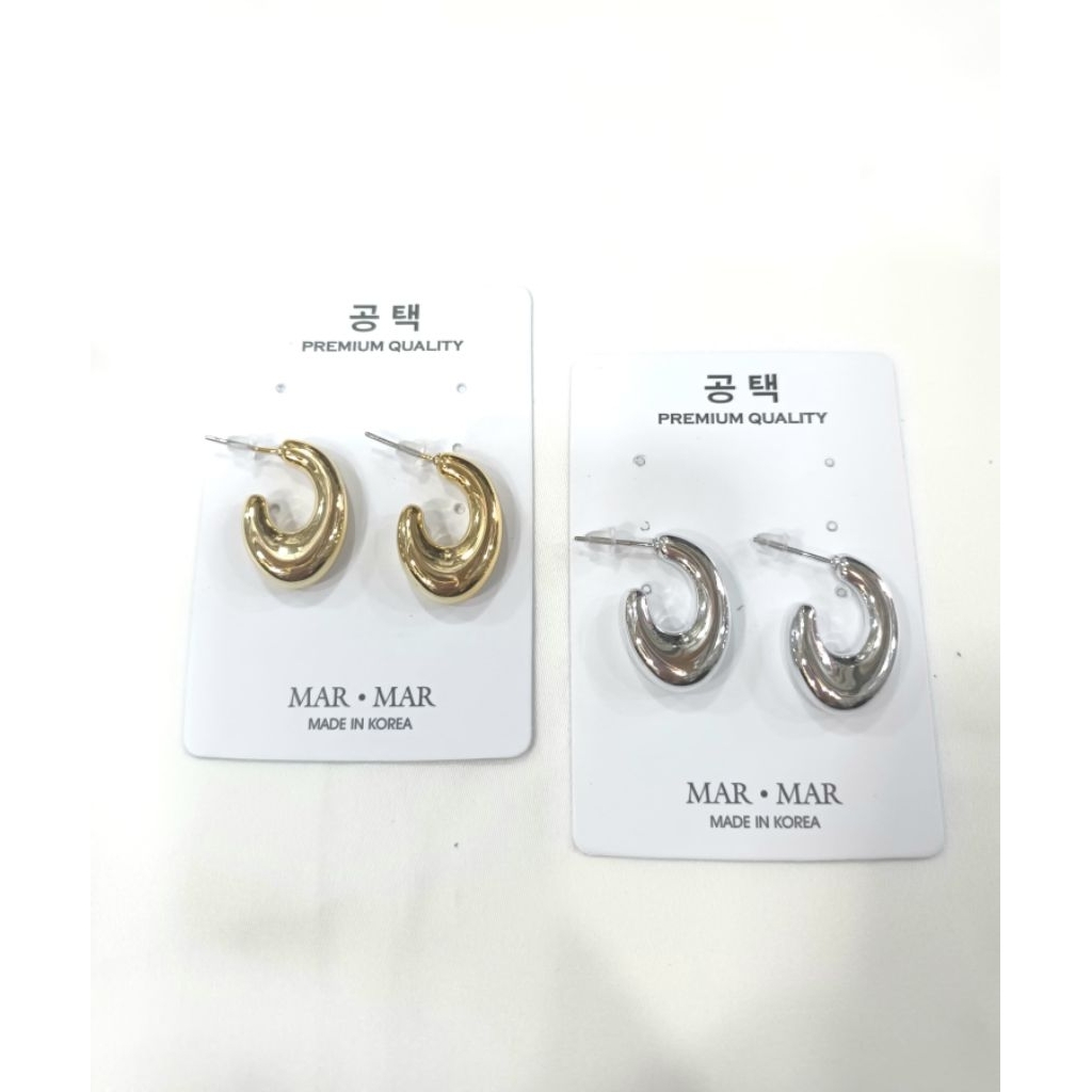 Anting hijab tusuk kekinian/Anting hijab setengah bulat/Anting fashion kekinian