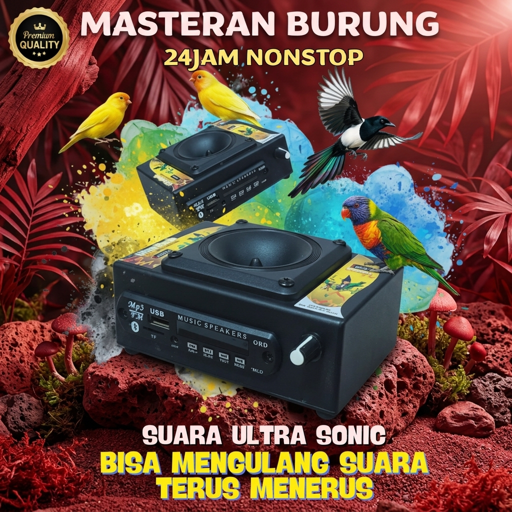 SPEAKER MASTERAN BURUNG ULTRA SONIC 24JAM SUARA BURUNG JUARA