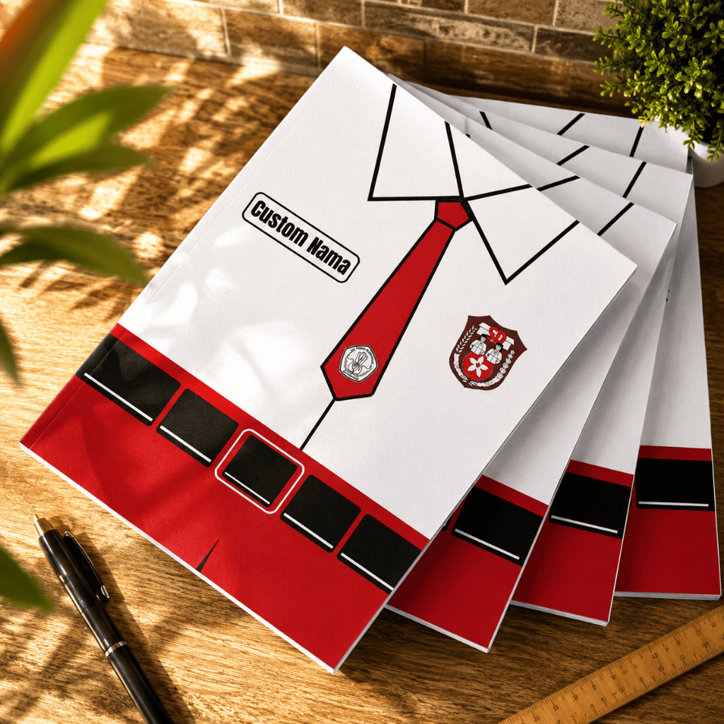 Buku Tulis Custom 1 Pack Isi 4 Pcs Buku Buku Tulis Custom SD SMP SMA