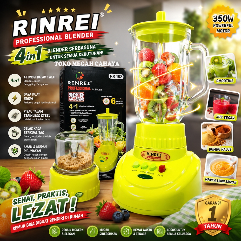 Rinrei  Blender BR 622/BLENDER RINREI BR-622 BLENDER PLASTIK BLENDER TERMURAH 2in