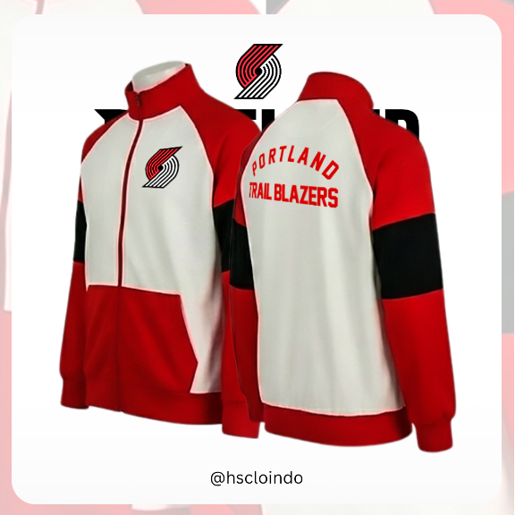 Jaket XS-5XL PORTLAND TRAIL BLAZERS NBA Basketball Western Conference Team Tracktop Jacket Bahan Kat