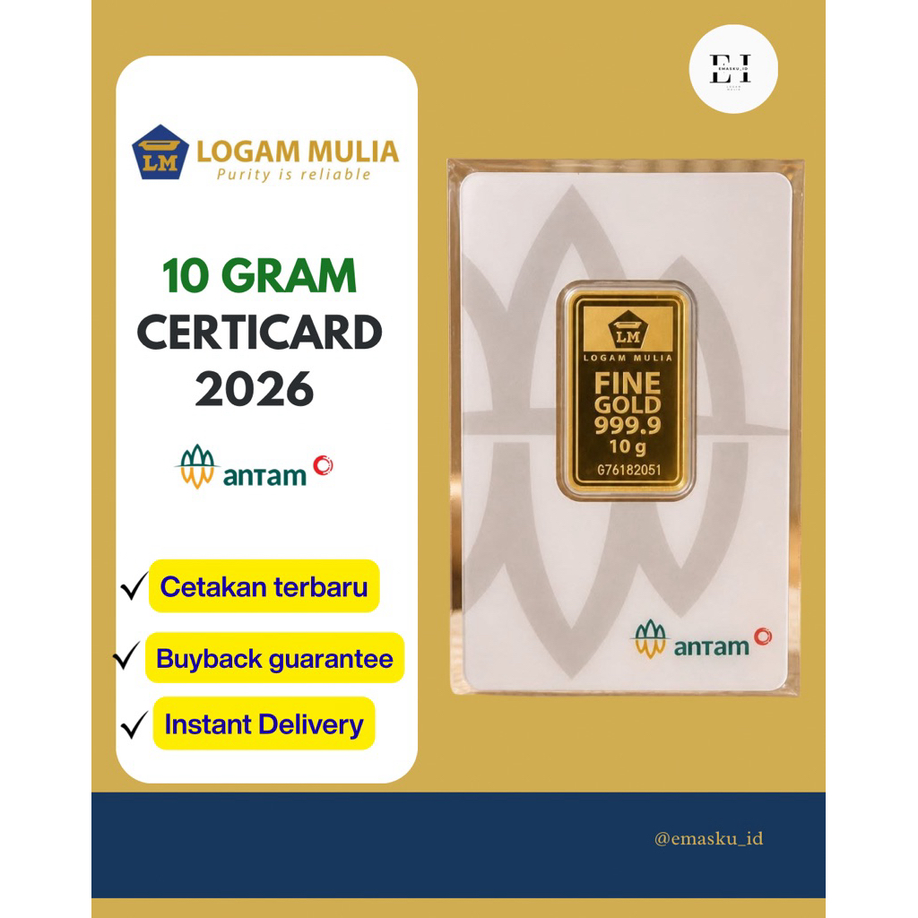 Emas ANTAM Logam Mulia Certieye - 10 gr