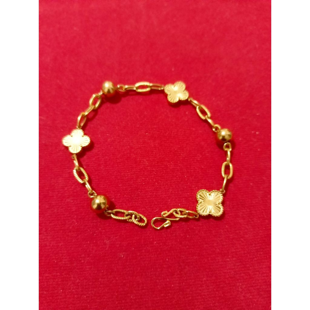 gelang dewasa asli titanium lapis emas 23karat dijamin awet tahunan