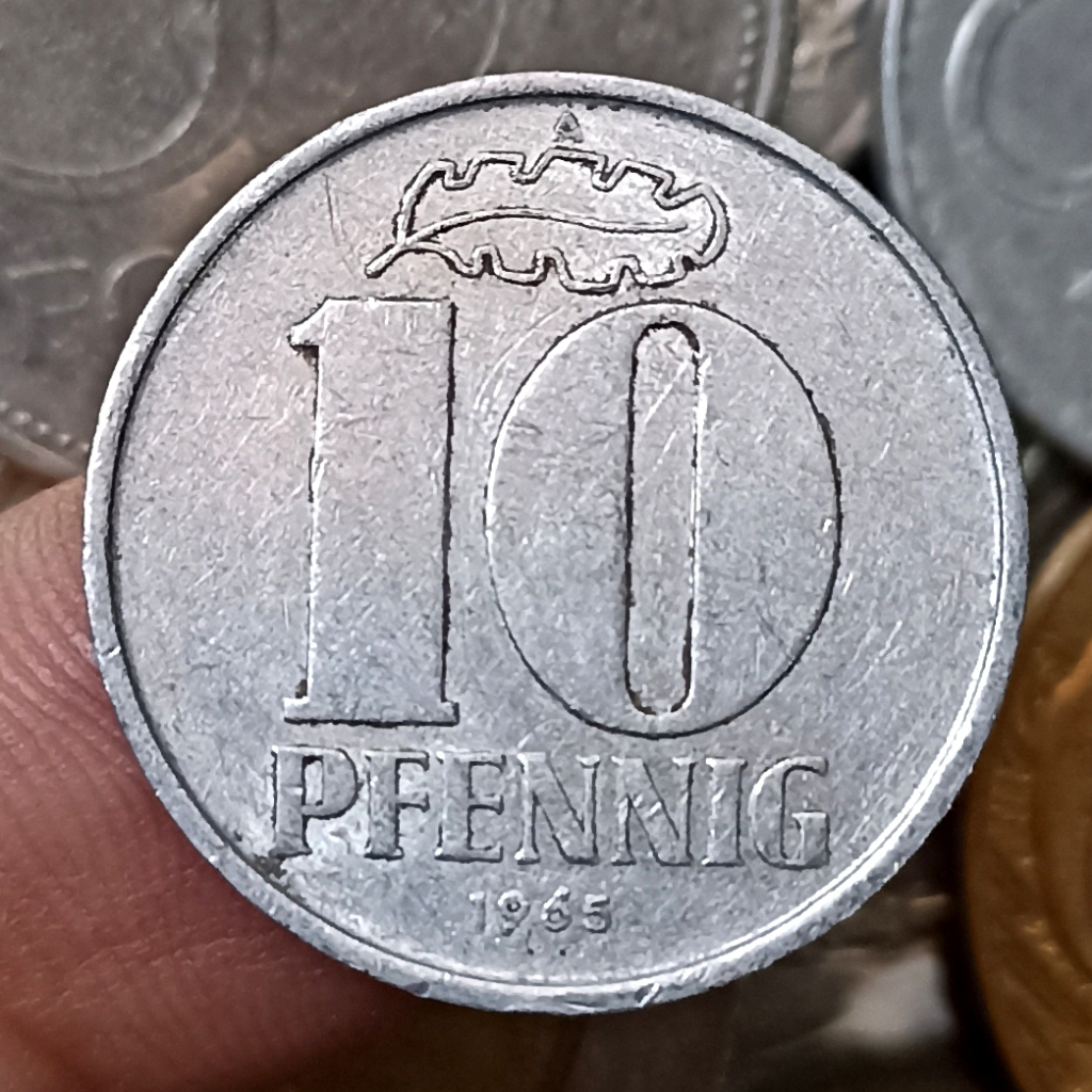 Koin Kuno Jerman Timur 10 Pfennig Tahun 1965