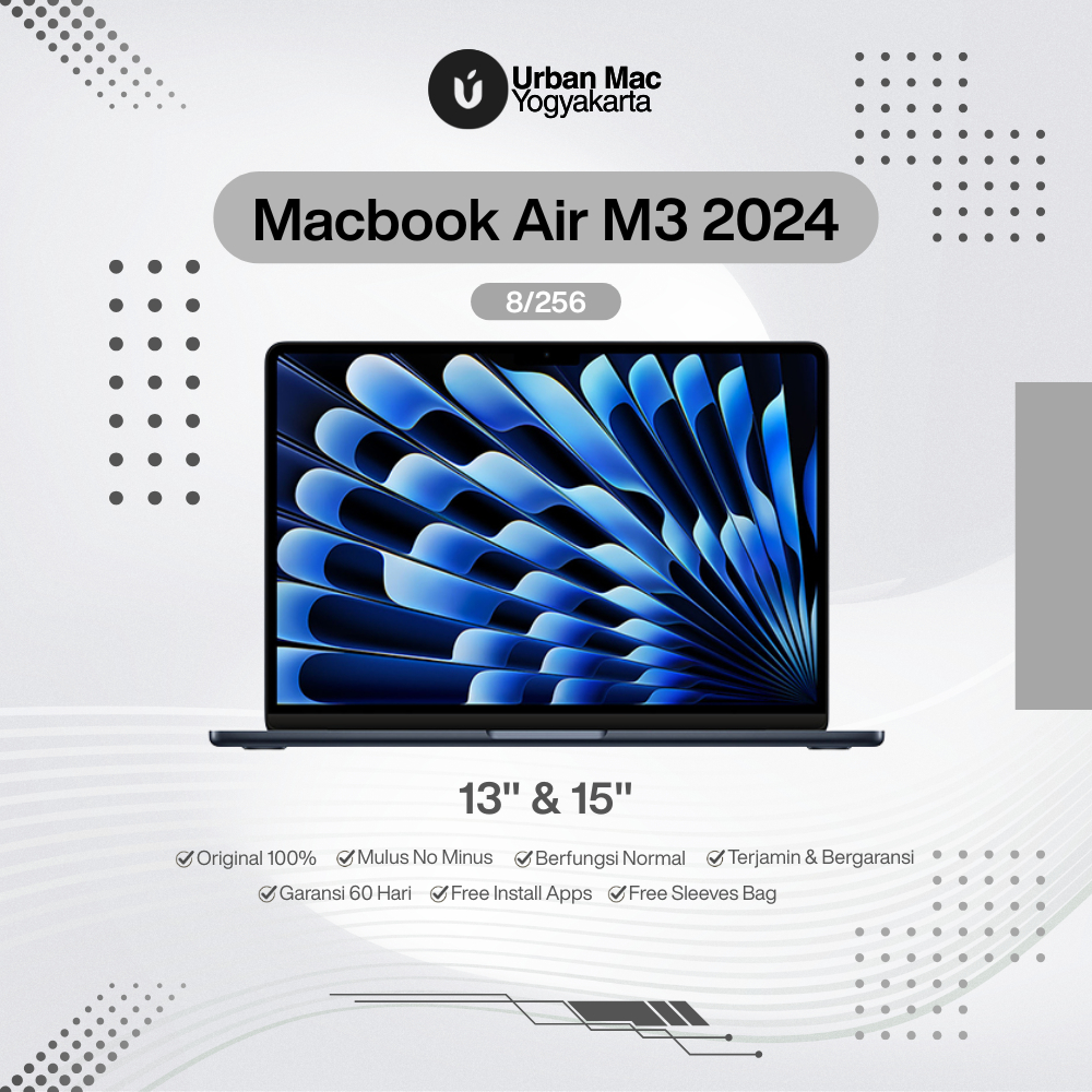 Macbook Air M3 2023 & 2024 Second Like New Mulus Garansi 60 Hari Urban Mac Store Yogyakarta