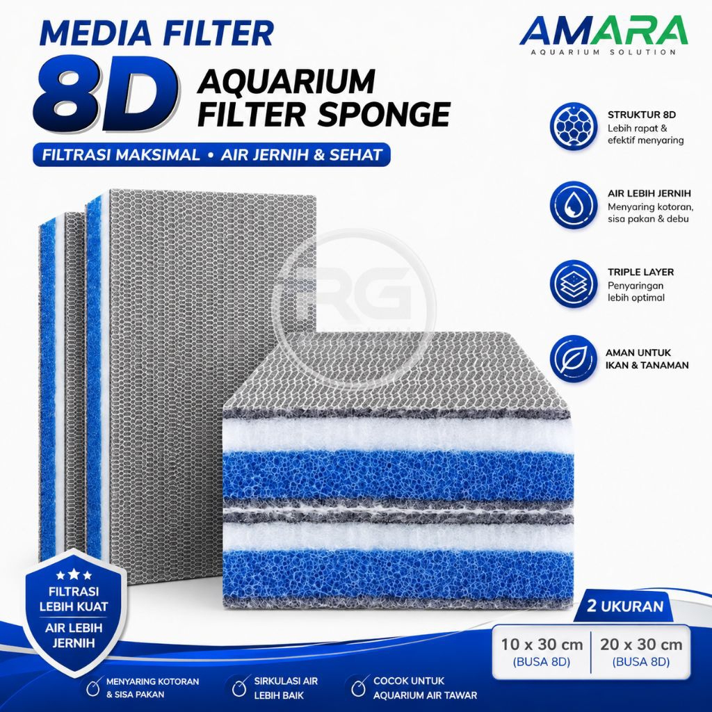 Media Filter kapas busa aquarium filter cotton 8D Amara
