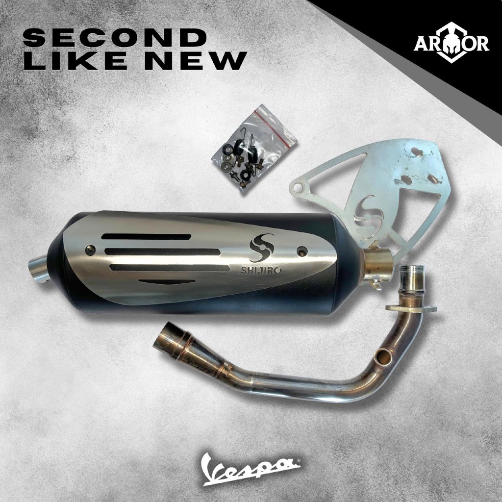( SECOND ) KNALPOT STANDAR RACING SHIJIRO TYPE PERFORMANCE FOR VESPA SPRINT PRIMAVERA LX