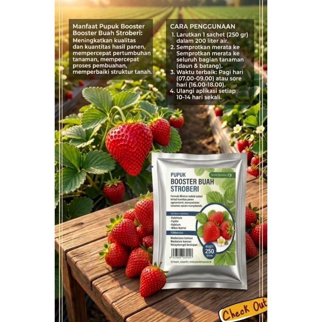 Pupuk organik Booster buah strawberry