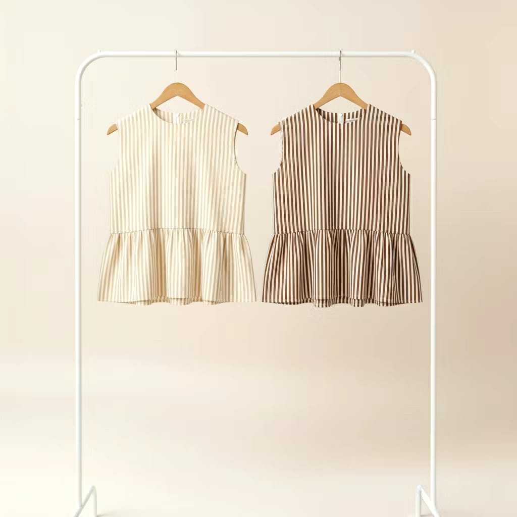 Atasan Wanita Vest Salur Premium Inner Vest Salur Korea Rempel Bawah Katun Soft