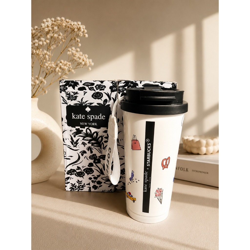 Tumbler Starbucks x Kate Spade Tumbler Original 473ml SUS 304 Anti Bocor | Travel Mug Stainless Vacu