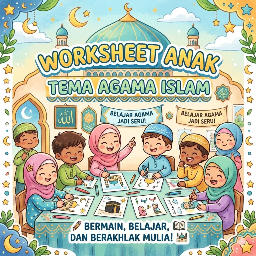 200+ Paket Worksheet Agama Islam Anak Printable PDF | Lembar Kerja Agama Islam Anak TK PAUD SD Siap 