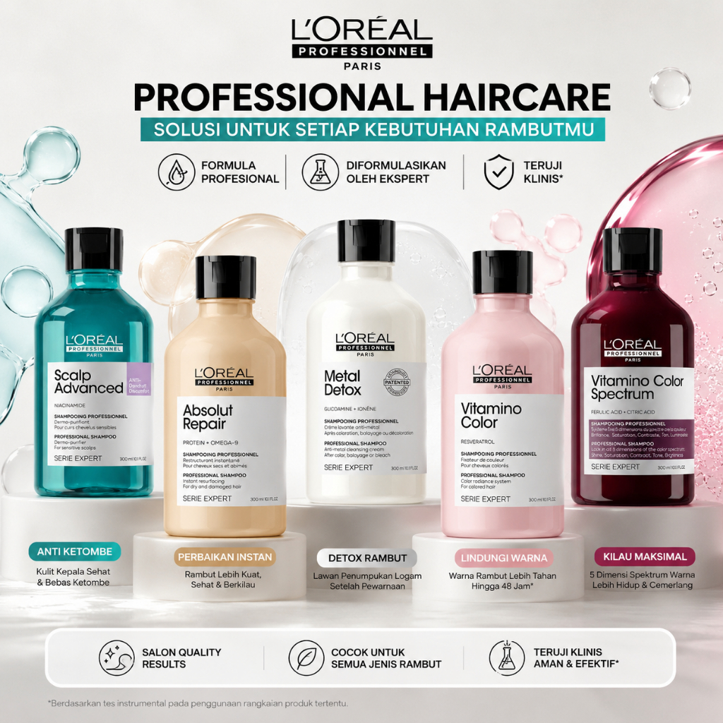 L’Oréal Professionnel Shampoo 300ml Shampoo Salon Rambut Lembut Berkilau & Nutrisi