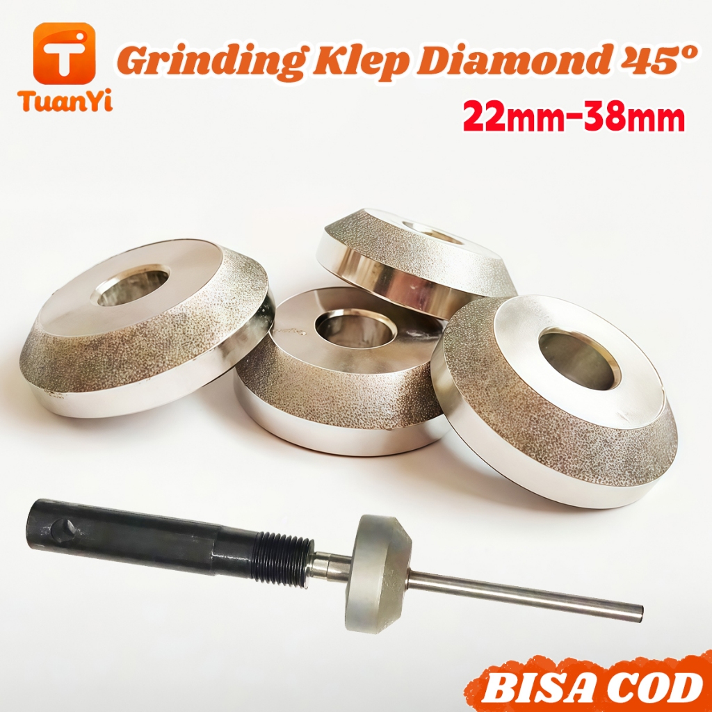 Grinding Cutter Valve Setting Klep Diamond 45° Lubang 7-8mm Roda Gerinda Katup Mesin Mobil Motor 22-