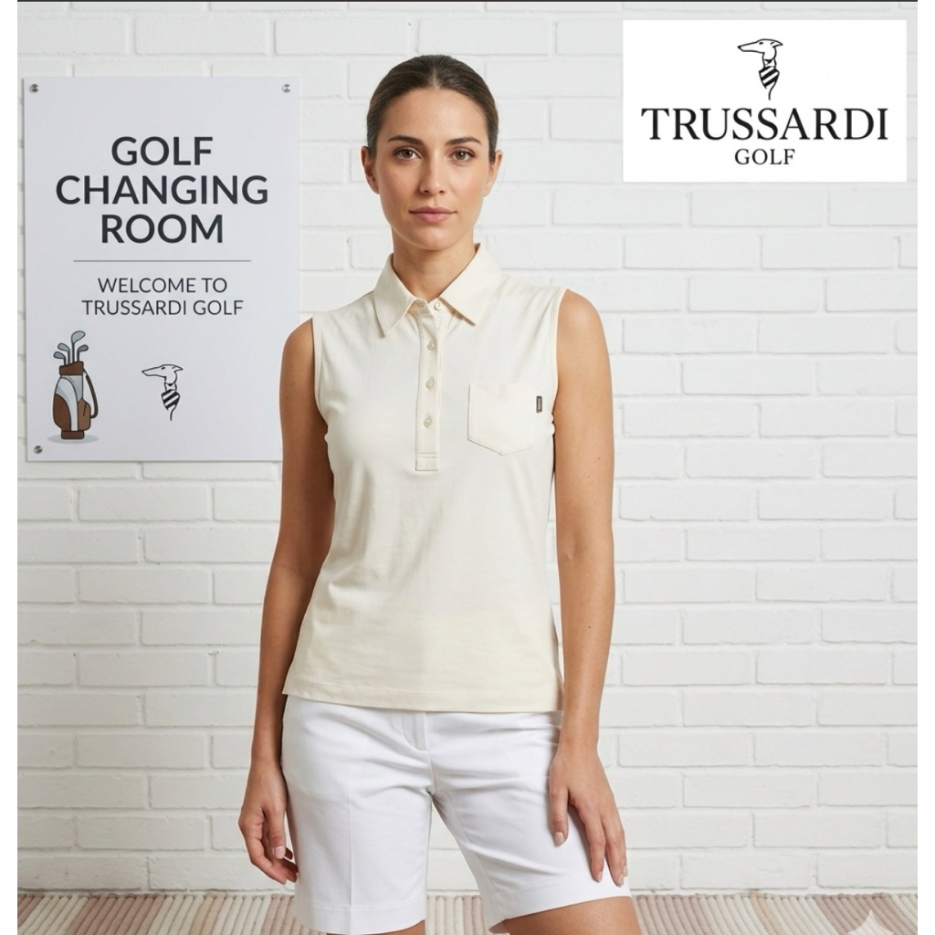 Baju Polo Golf Wanita Sleeveless  TRUSSARDI Golf  90 Baju Olahraga Original Second Preloved