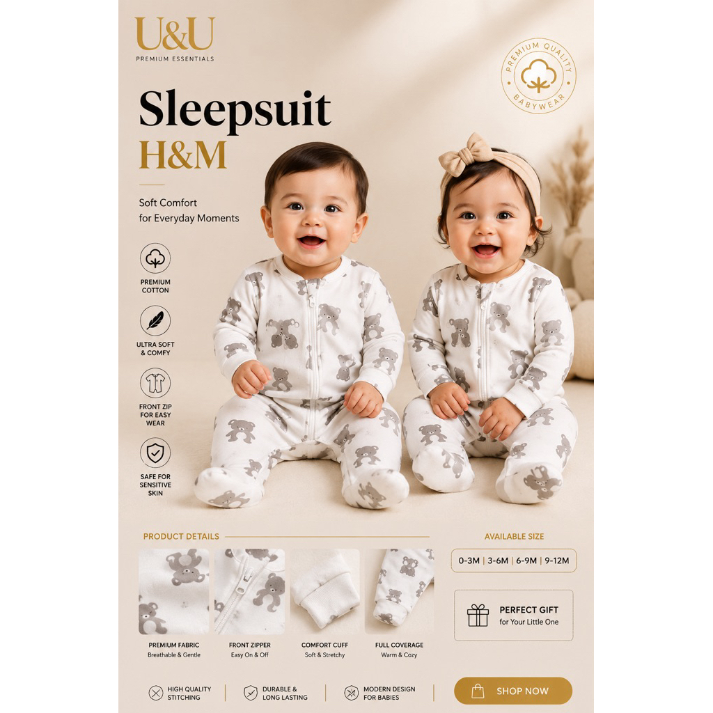 Bajutiduranak/Sleepsuit H&M