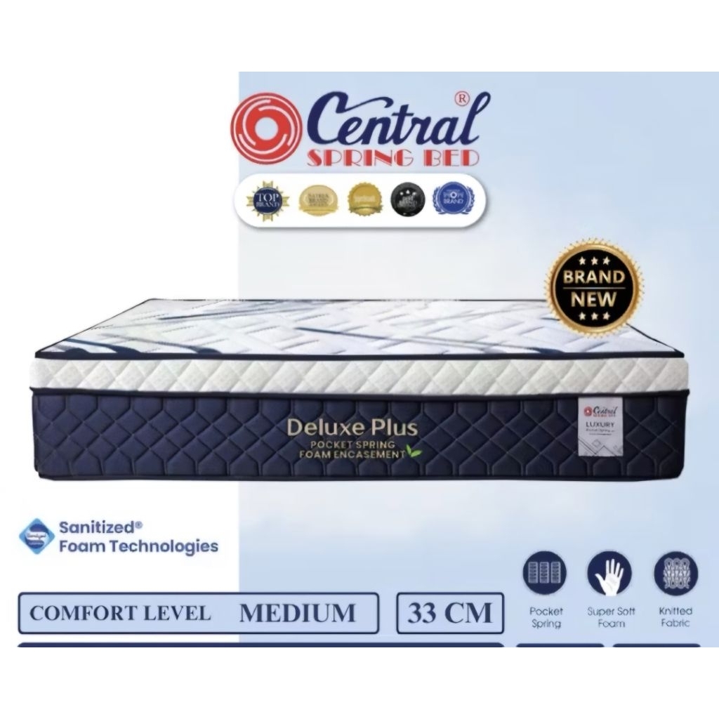 Kasur Springbed Central Deluxe Plus Pocket 180x200 cm / Springbed Central / Central springbed uk 180