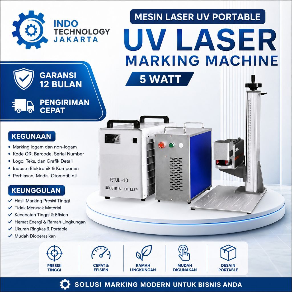 Mesin Laser UV/UV Laser Marking Machine 5 Watt Portable